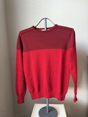 Calvin Klein Red & Maroon Sweater Wool Size S