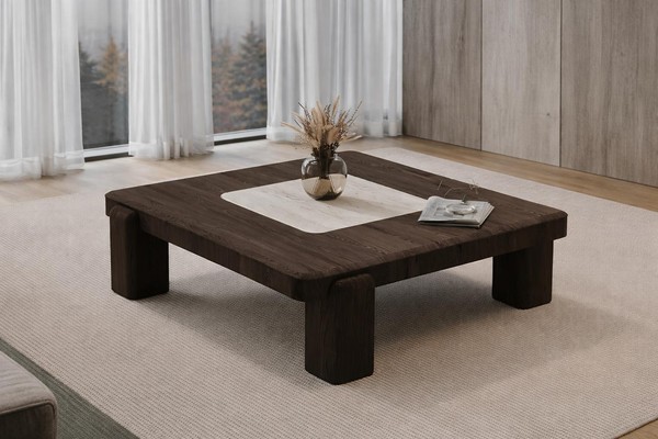 LuxuriöSer Brauner Sofatisch Wohnzimmer Holztisch Kaffeetische-image