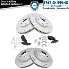 Rotor & Brake Pad Ceramic Performance Drilled Slotted Front Rear Kit