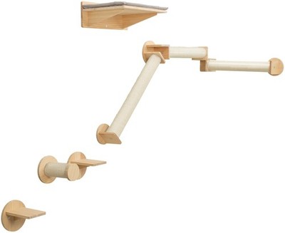 Trixie Cat Wall Furniture Set 6-7Pc Cat Climbing Wall Set - Scratching