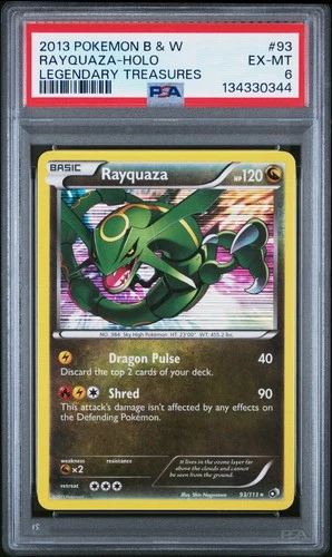 2013 POKEMON BLACK & WHITE LEGENDARY TREASURES #93 RAYQUAZA-HOLO PSA 6