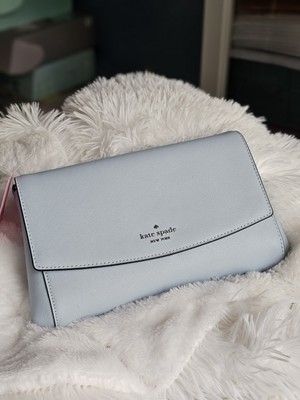 Kate Spade Leather Women's Crossbody Handbag Greer Saffiano -Ocean Fog BRAND NWT