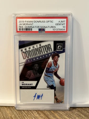 JA MORANT 2019 Panini Donruss RC Rookie Dominators Signatures /99 PSA 10 auto 10