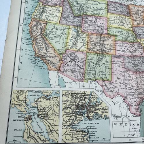 1910: Antique Map Of United States CS #67 Railway Atlas Antiquarian old Print - Picture 3 of 8