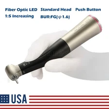 Dental 1:5 Increasing Contra Angle LED Optic Handpiece Fit NSK Electric Motor BK