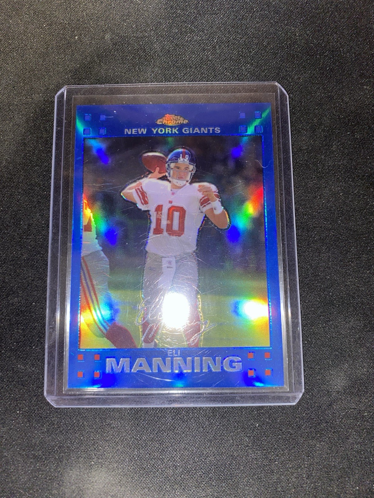 2007 Topps Chrome Eli Manning Blue Refractor #TC61