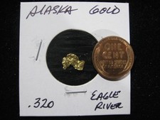 ALASKA GOLD NUGGETS EAGLE RIVER .320 GRAM 5830.93 per troy oz