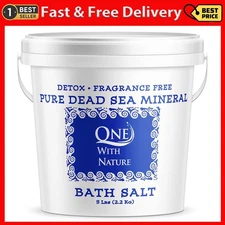 One With Nature 100% Pure Dead Sea Salt, 5Lb - Fine Bath Salts For Soa