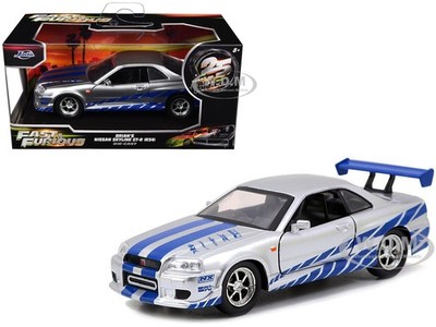 NISSAN SKYLINE GT-R R34 RHD SILVER FAST & FURIOUS 25 YEARS 1/32 BY JADA 97184