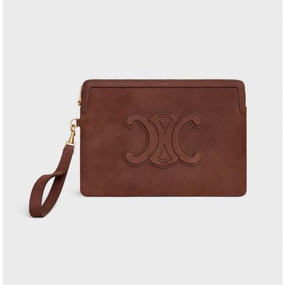 CELINE SMALL POUCH WITH STRAP CUIR TRIOMPHE IN Grained Calfskin