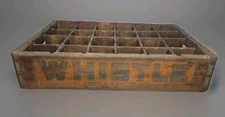 RARE Antique Whistle Soda Pop Beverages Wooden Shipping Crate Box Marion Ohio