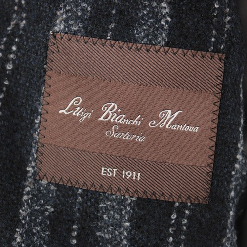 L.B.M. 1911 NWT Wool Blend Sport Coat Size 48R (38R US) In Blue & Gray Striped - Picture 7 of 11