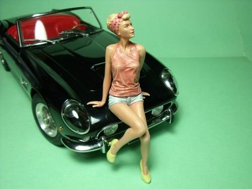 Figurine Résine 1/18 Fille Romy Vroom – Non Peinte Pour Collectionneur – Alfa Romeo