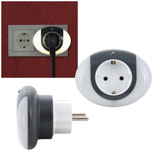 2Stk LED Nachtlicht Zwischenstecker Dämmerungssensor Orientierungsli​cht Stecker - Bild 1 von 4