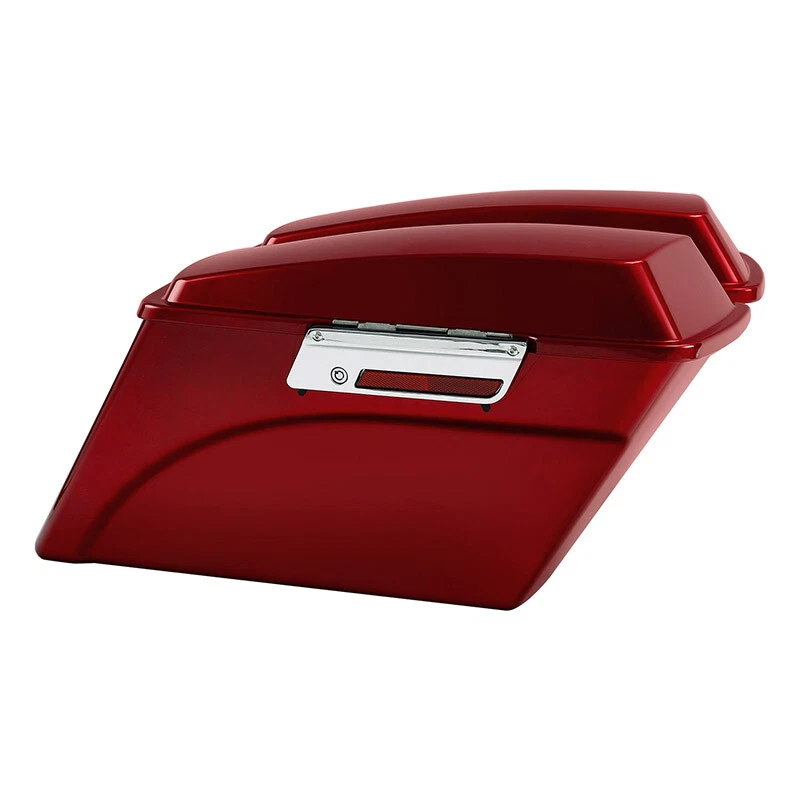 Alforjas rígidas rojas aptas para Harley Davidson Softail Fatboy 1984-2017 Foto 3 de 4