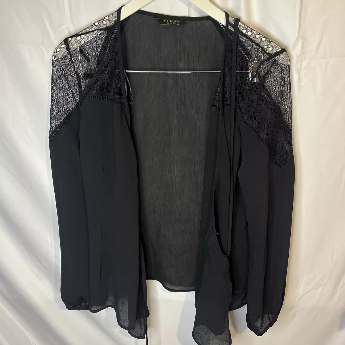 Lipsy Black Sheer Bolero Cardigan Size 12 eBay