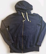Polo Ralph Lauren Hoodie Men XL Navy Waffle Hood Logo Full Zip Sweatshirt VTG RL