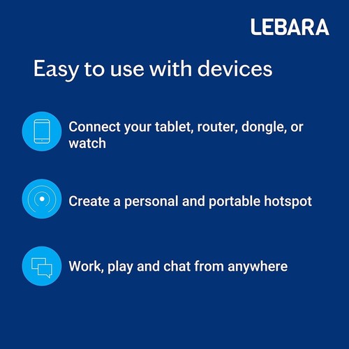 Carte SIM Lebara UK Pay As You Go préchargée 25 £ - données illimitées et minutes britanniques - Photo 3 sur 3
