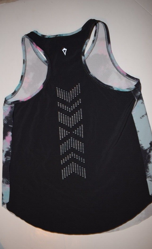 EUC IVIVVA by LULULEMON GIRLS ACTIVE PINK BLUE CHARCOAL GRAY TANK SIZE 10 - Picture 2 of 4