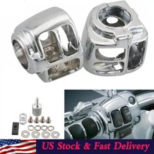 Handlebar Control Switch Housing Cover Cap Chrome For Harley Sportster Softail