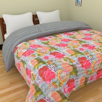 Indian Kantha Twin Baby Bed Quilt Handmade Reversible Bedspread Blanket Throw Indian Kantha Twin Baby Bed Quilt Handmade Reversible Bedspread Blanket Throw
