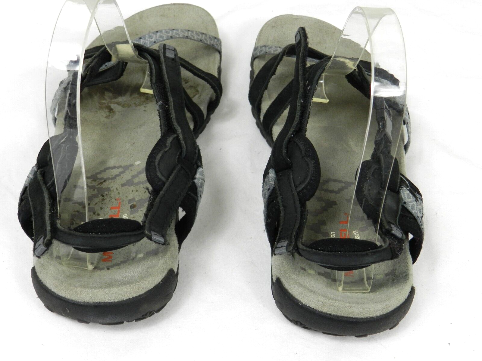 Merrell sandalo donna 8 nero punta aperta slingback casual pelle