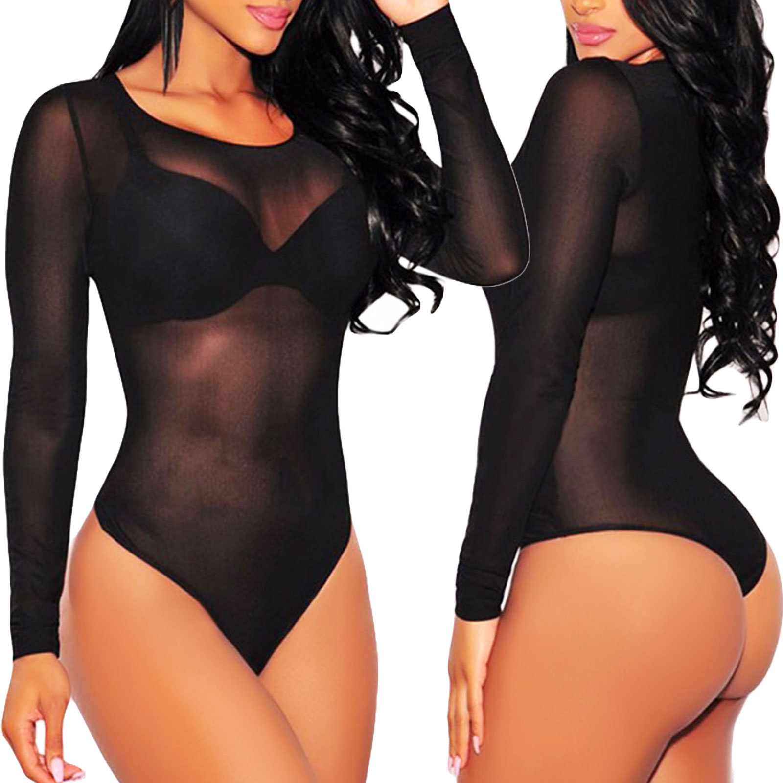 Body In Pizzo SHEKINI Maniche Lunghe - Elegante E Sexy, Lingerie Donna - Foto 2