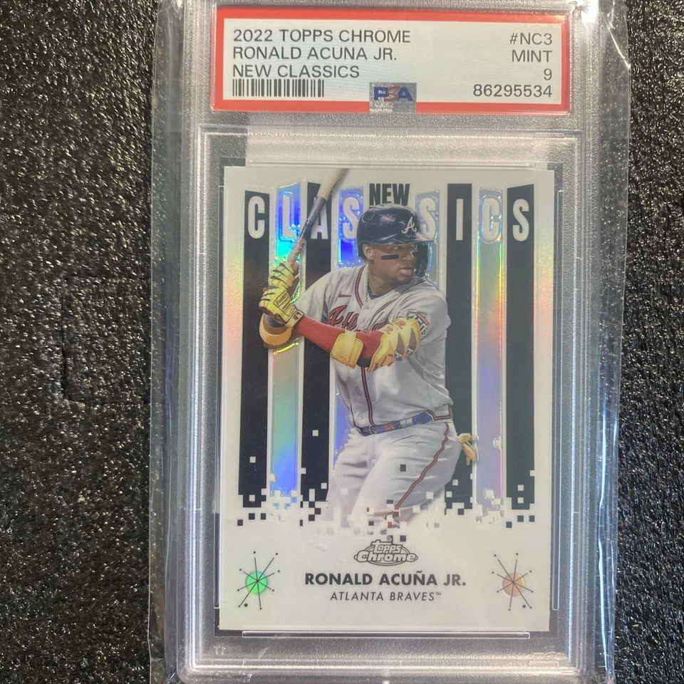 Atlanta Braves RONALD ACUNA Jr. 2022 Topps Chrome NEW CLASSICS PSA 9 - Image 2 of 3