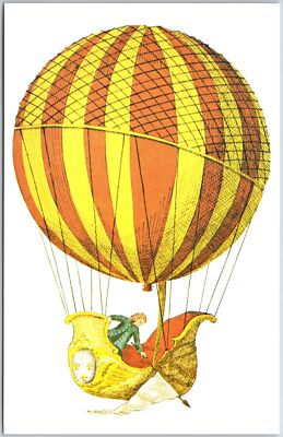 First Manned Hydrogen Balloon Flight 66th Annual Exhibition Rubber City Postcard