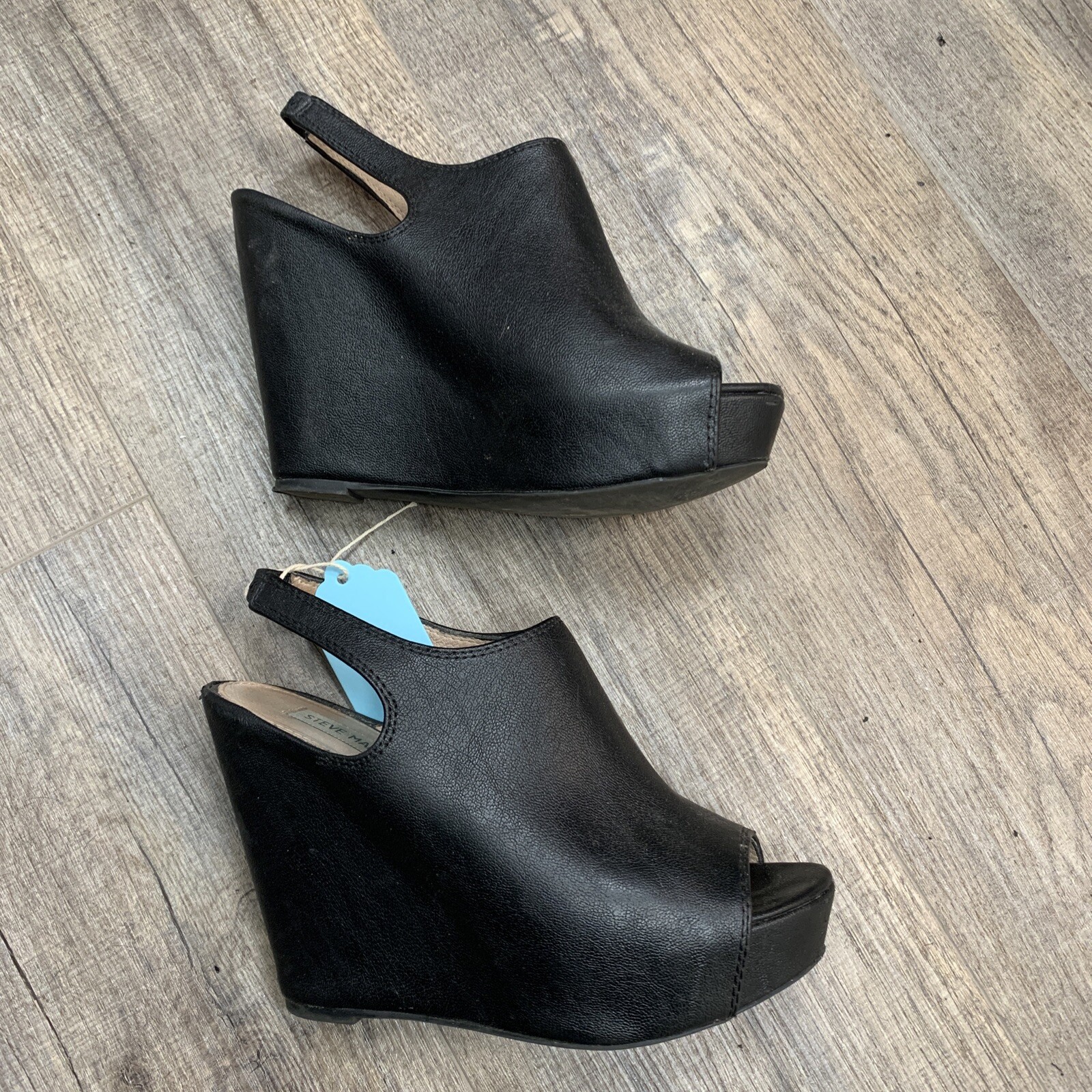 steve madden sandals 7.5 platform black 