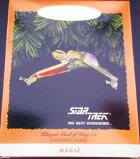 Klingon Bird of Prey w/Light Ornament, 4" each, MIP, 1994, Taken from Box for Pi