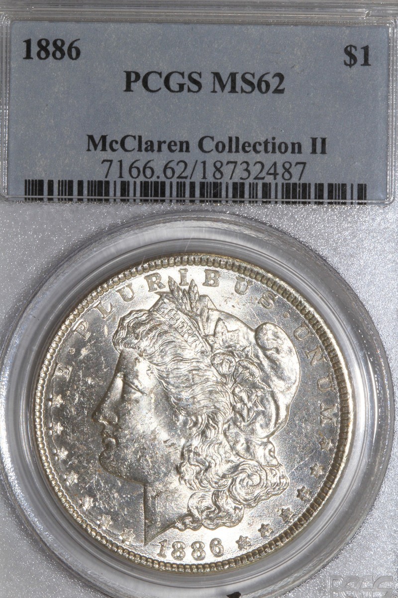 1886-P Morgan Silver Dollar McClaren Collection II Grades PCGS