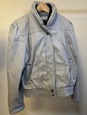 Stylish, Vintage Mod Maid Grey Bomber - Woman Jacket Coat