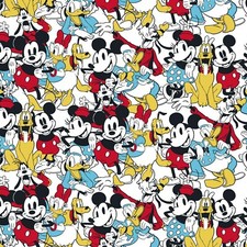 Disney Mickey Mouse Friends Sensational 6 Snapshot Red BlueCotton By The Yard