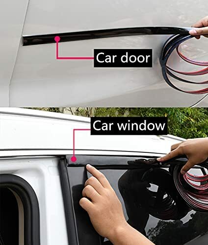 Adhesion Black Molding Trim Strip Bumpers Car Body Side Doors Roof ...
