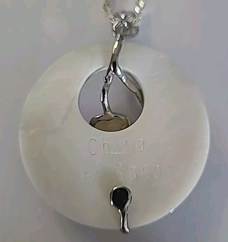 Vintage LEE SANDS Mother of Pearl and Abalone Pendant - Picture 2 of 6