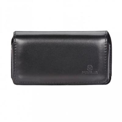 BLACK PREMIUM LEATHER SIDE CASE PHONE COVER HOLSTER SWIVEL BELT CLIP LOOPS - C90
