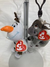 Ty Beanie Baby    OLAF  SVEN DISNEY FROZEN 2 SET OF 2 CLIPS 3.5" NEW MWMT's