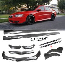 Carbon Fiber Front Bumper Lip Spoiler For Volvo S40 S60 S70 Side Skirt Body Kit