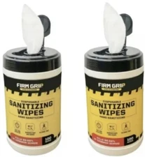 Firm Grip Pro Cleaning Disposable (PACK OF 2 ) Hand Sanitizing Wipes. Alc Free