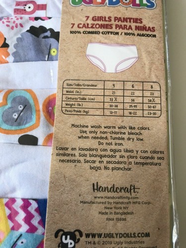 Ugly Dolls Girls Size 4 Underwear 7-Pack Panties Printed 100% Cotton Colorful - Picture 5 of 6