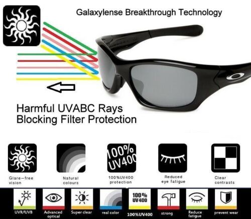 Galaxy Ersatzgläser Für Oakley Splinter Schwarz/Blau/Grün Polarisiert 3 Paar - Picture 3 of 5