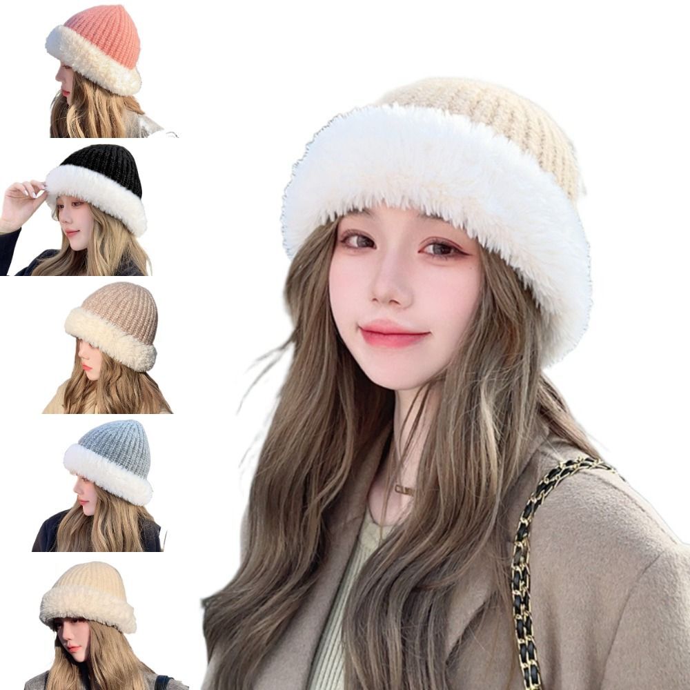 APL Grande circonferenza testa secchio cappello ispessito caldo maglia lana berretto capelli