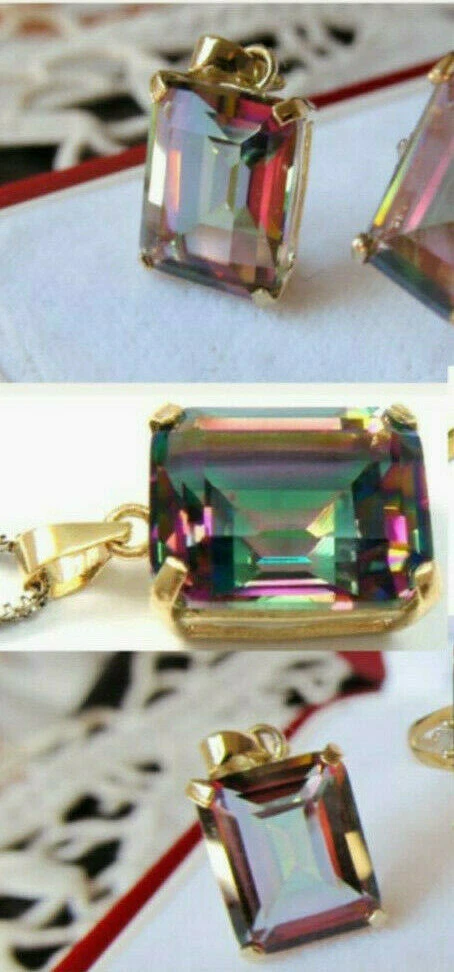 Pendentif En Or Jaune 18 Carats Avec Topaze Et Zircones - Poids 3.0 Gr, Fabriqué En Italie