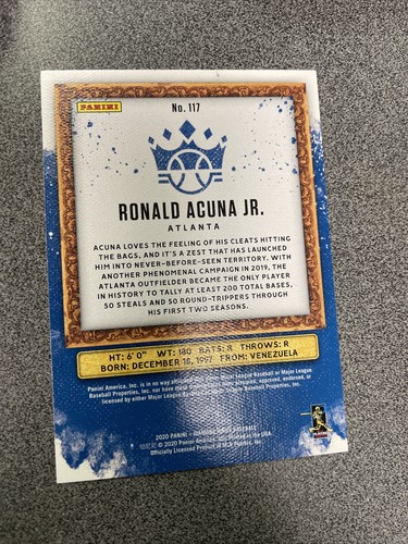 RONALD ACUNA, JR 2020 Panini Diamond Kings Baseball #117 ATLANTA BRAVES - Picture 2 of 2