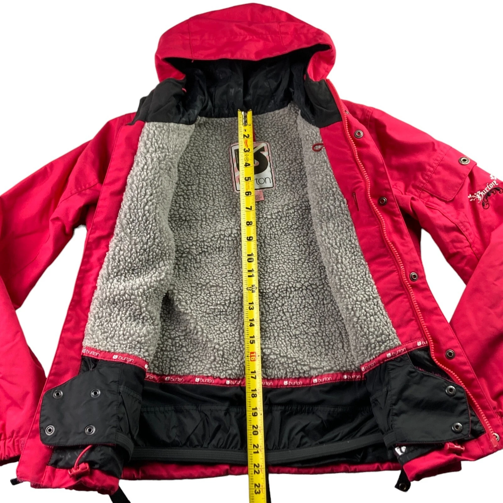 burton sherpa lined hooded ski jacket