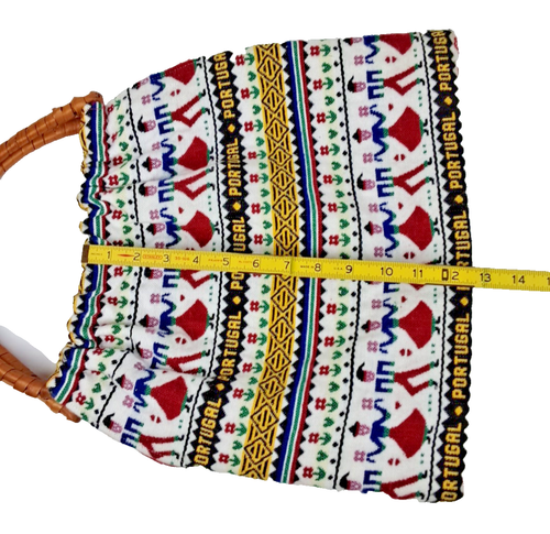 Portugal Souvenir Tapestry Bag Purse Cane Handle Dancing Couples Vintage Tourist - Picture 9 of 10