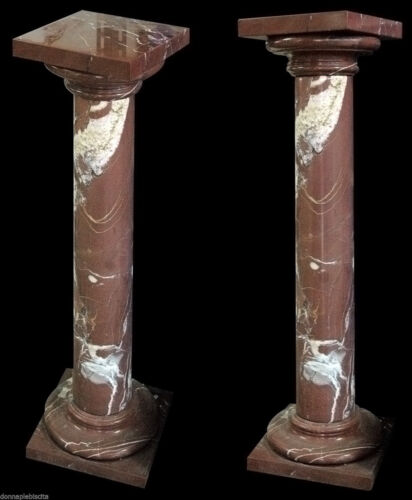Colonne marbre rouge laguna marbre vintage classique ancienne maison colonne H.100 cm - Photo 1 sur 1