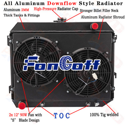 3 Row Radiator Shroud Fan For 68-72 Dodge Charger Challenger /Plymouth Satellite