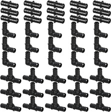 60 Pcs 1/2 Inch Poly PPSU Barb Crimp PEX Fitting Combo, Elbows Tees Couplings